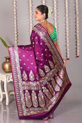 Purple Pure Banarasi Silk Saree - Keya Seth Exclusive