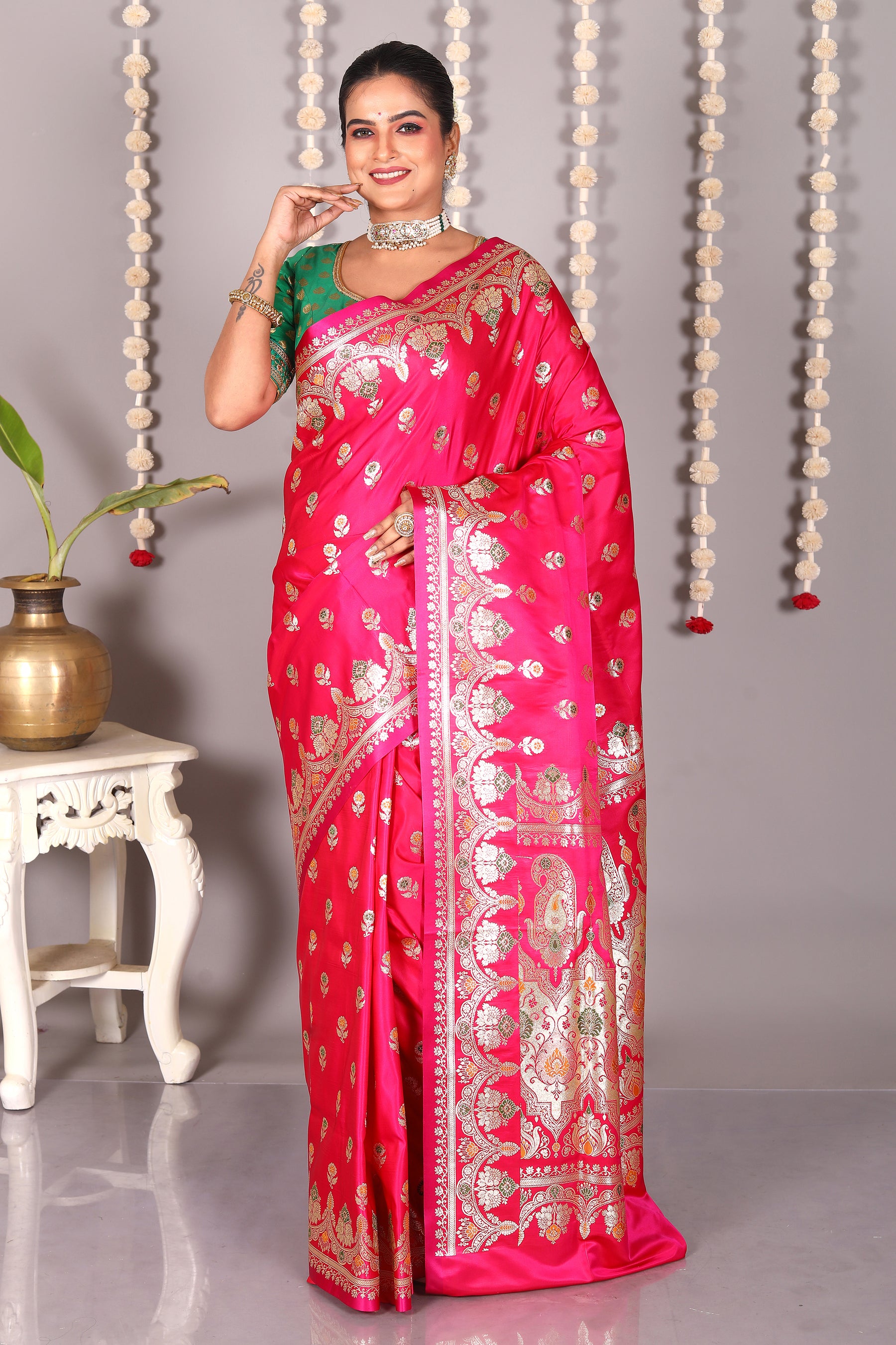 Pink Pure Banarasi Silk Saree - Keya Seth Exclusive