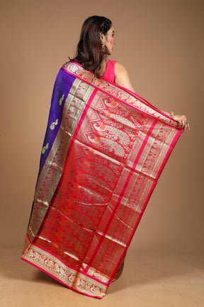 Royal Blue Blended Pattu Silk Saree