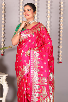 Pink Pure Banarasi Silk Saree - Keya Seth Exclusive