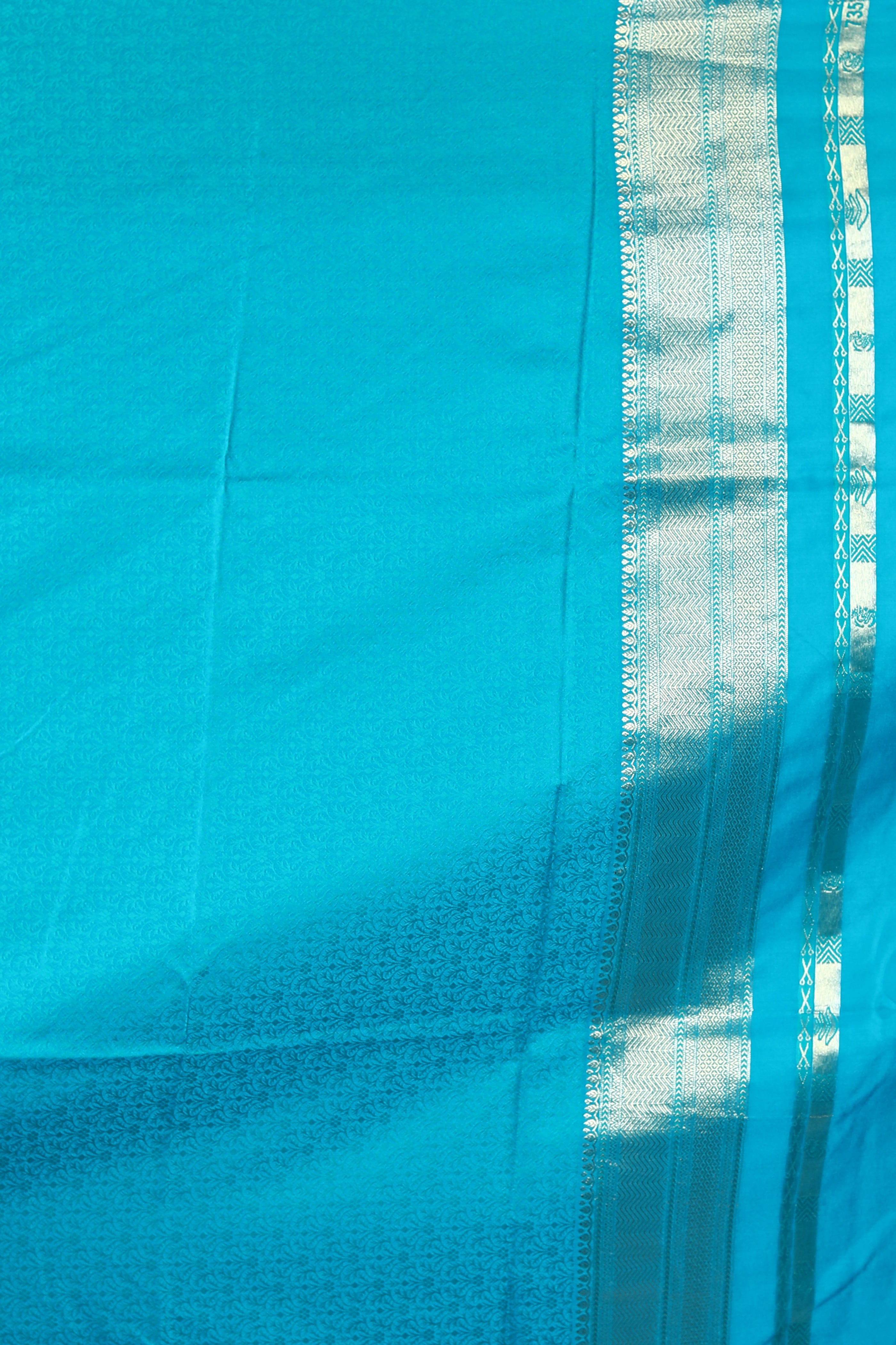 Blue Blended Silk Saree