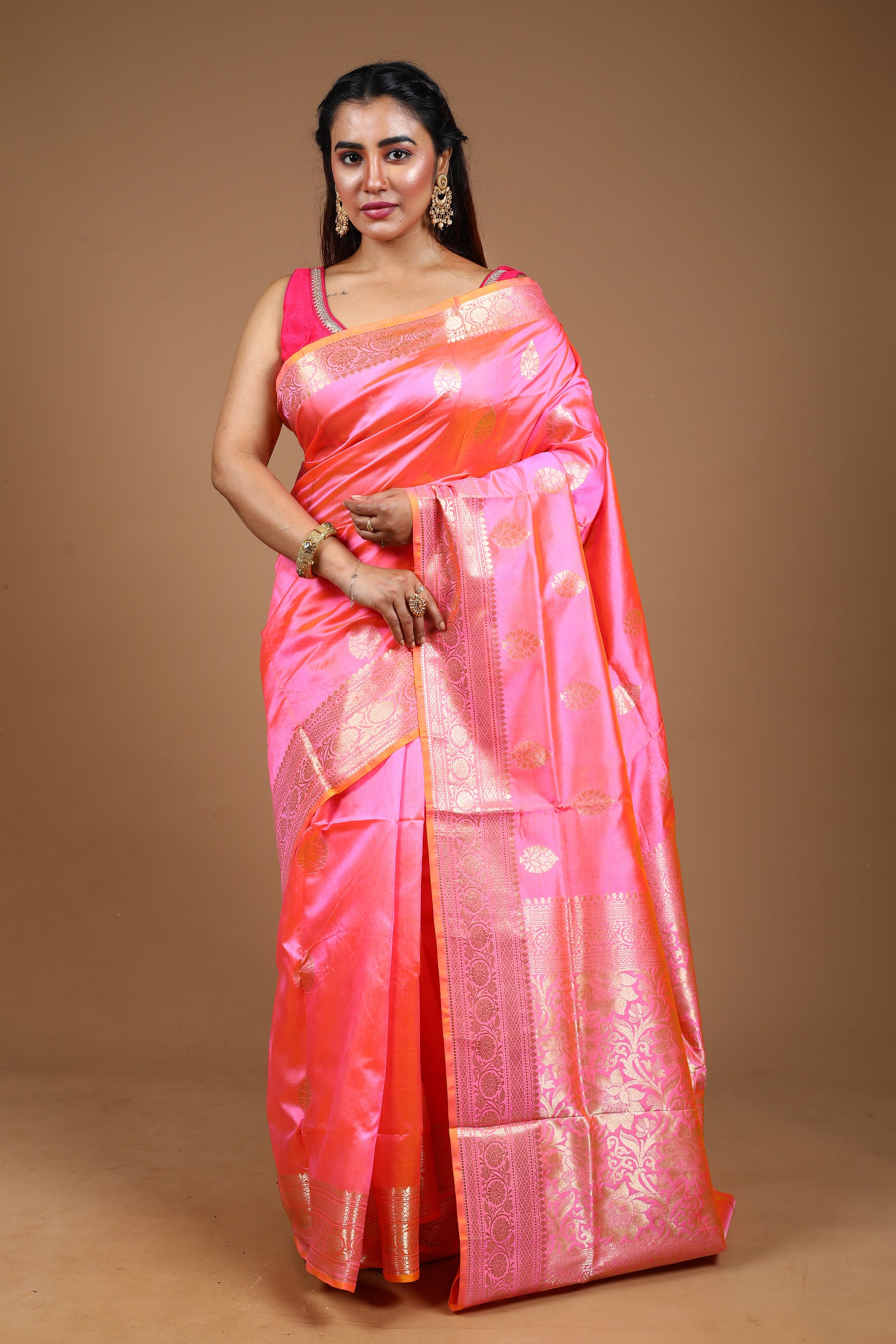 Light Pink Pure Katan Silk Saree