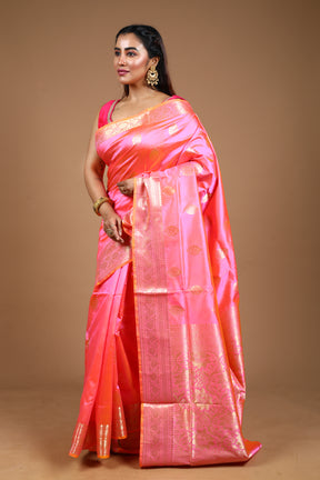 Light Pink Pure Katan Silk Saree