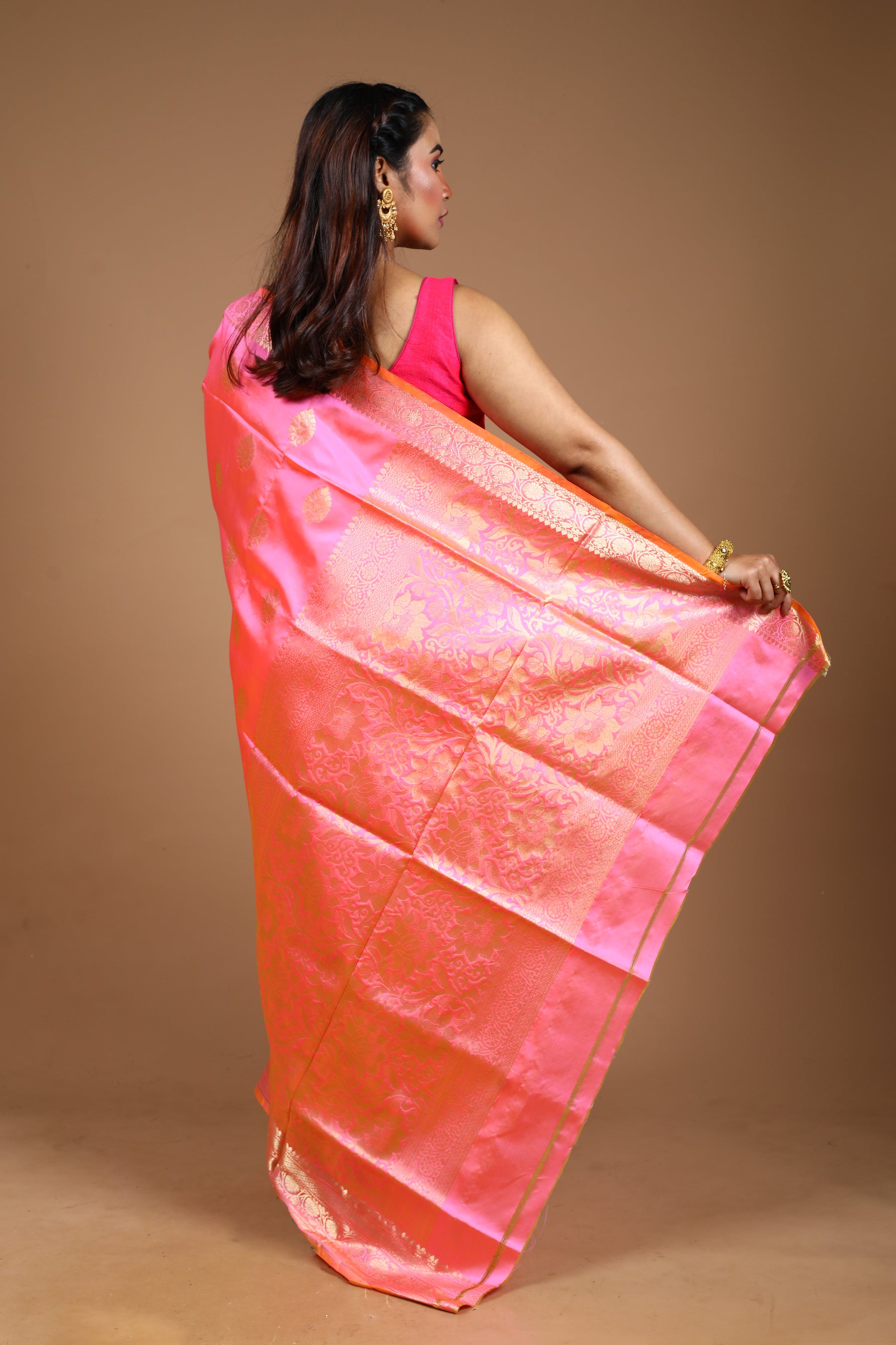 Light Pink Pure Katan Silk Saree
