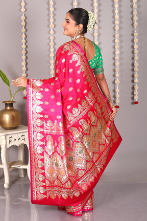 Pink Pure Banarasi Silk Saree - Keya Seth Exclusive