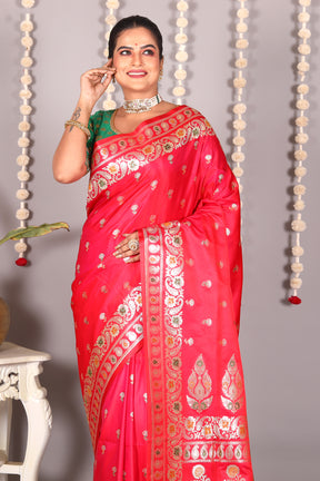 Pink Pure Banarasi Silk Saree - Keya Seth Exclusive