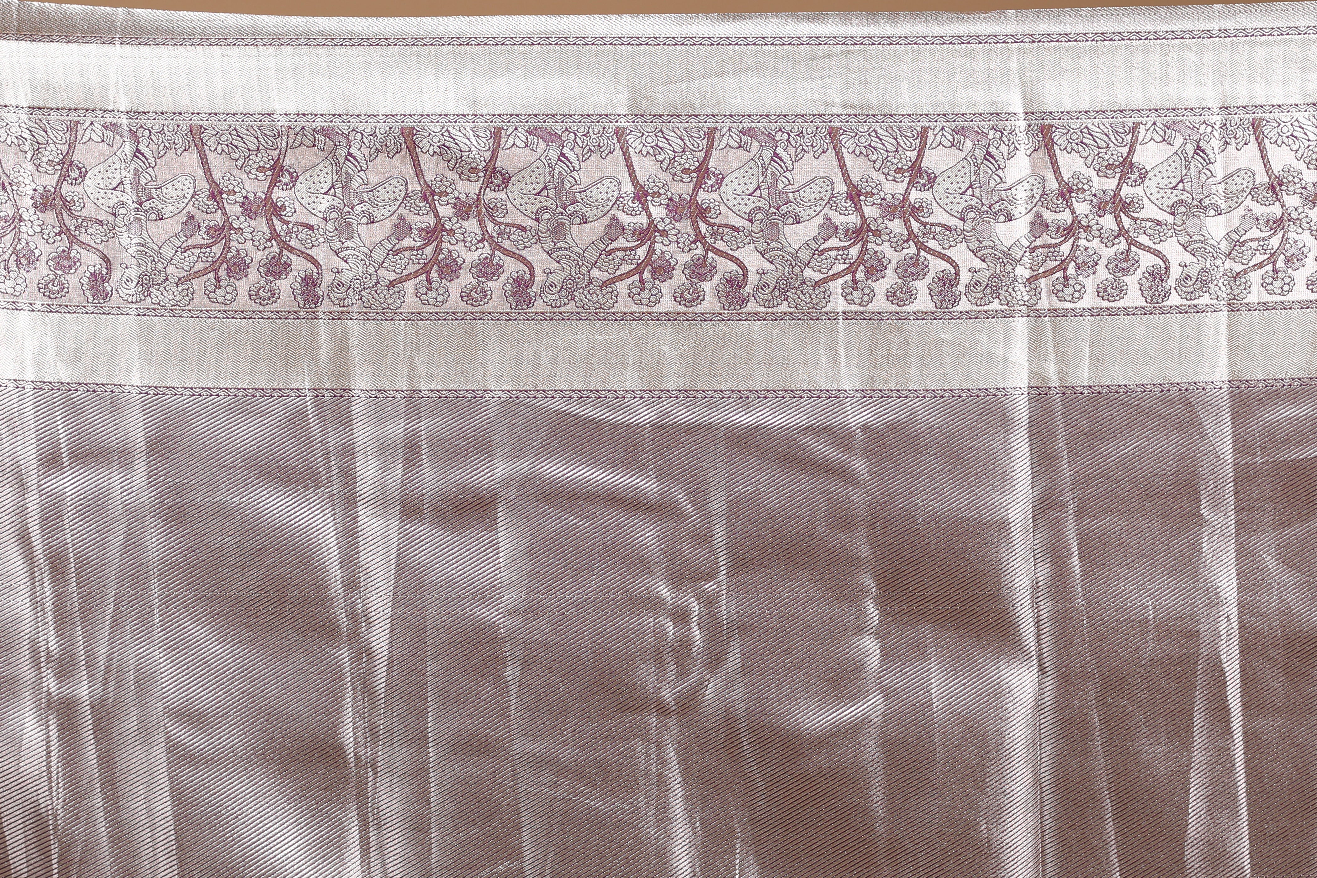 Light Pink Blended Tissue Kanjivaram Silk Saree