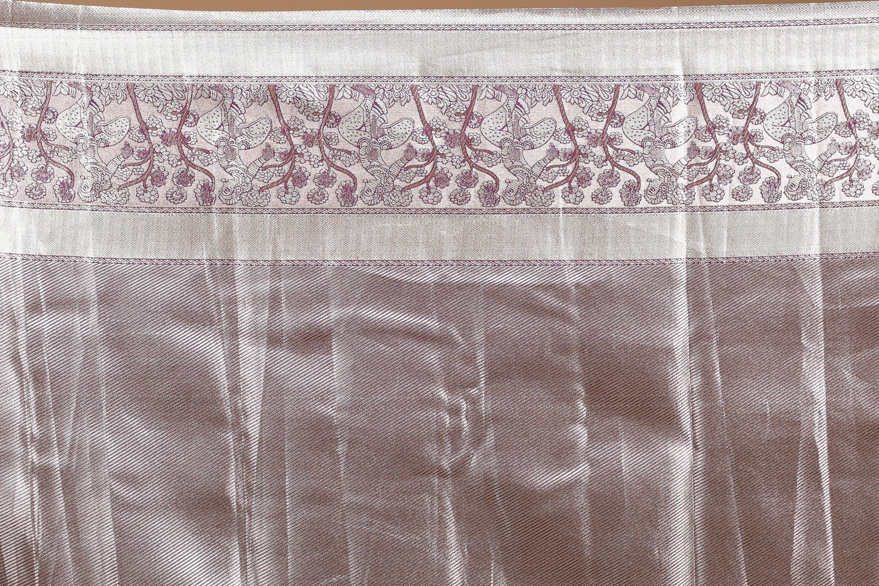 Light Pink Blended Tissue Kanjivaram Silk Saree
