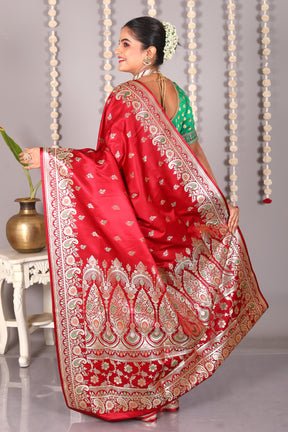 Maroon Pure Banarasi Silk Saree - Keya Seth Exclusive
