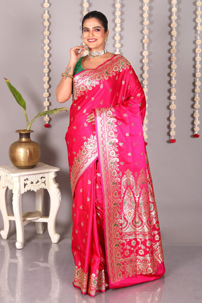 Pink Pure Banarasi Silk Saree - Keya Seth Exclusive