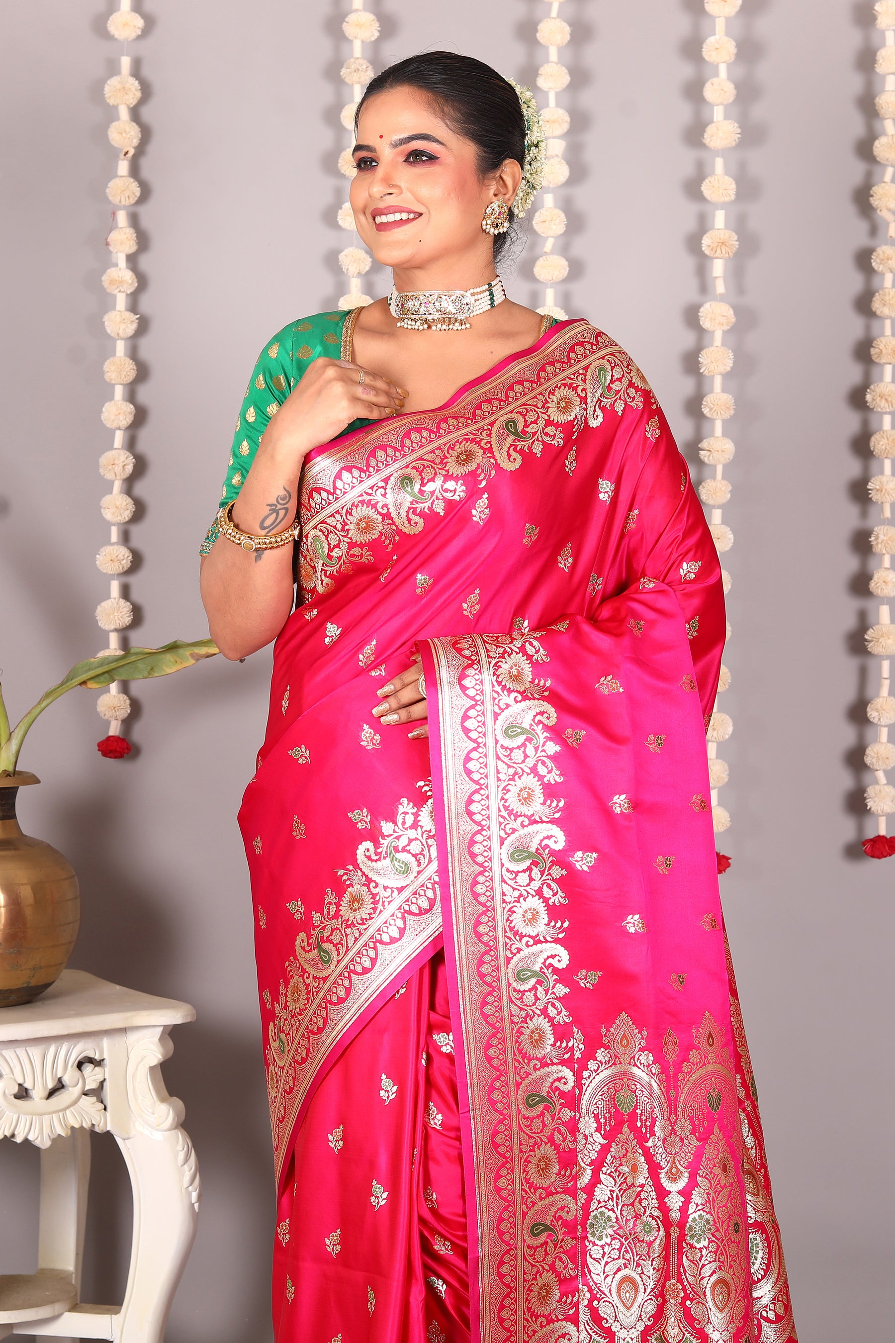 Pink Pure Banarasi Silk Saree - Keya Seth Exclusive