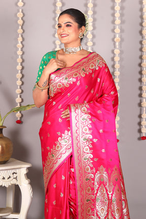 Pink Pure Banarasi Silk Saree - Keya Seth Exclusive