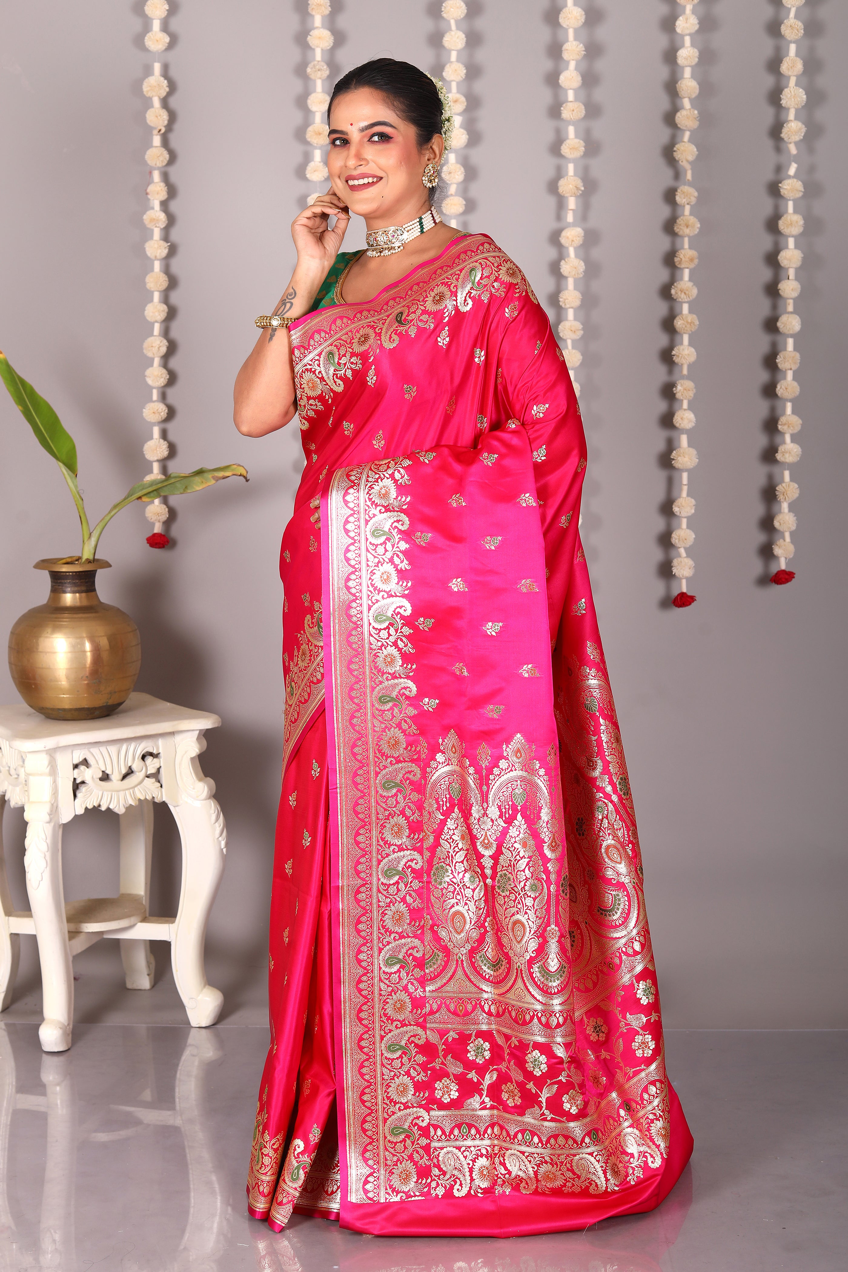 Pink Pure Banarasi Silk Saree - Keya Seth Exclusive