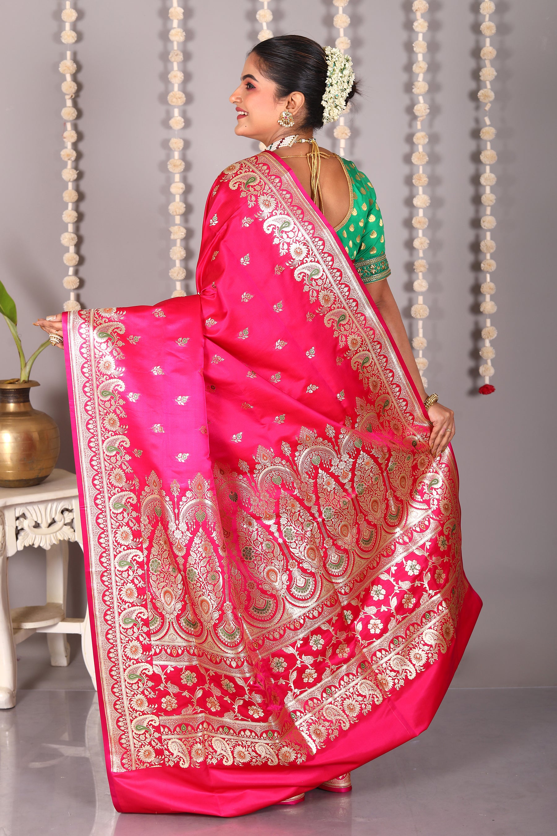 Pink Pure Banarasi Silk Saree - Keya Seth Exclusive