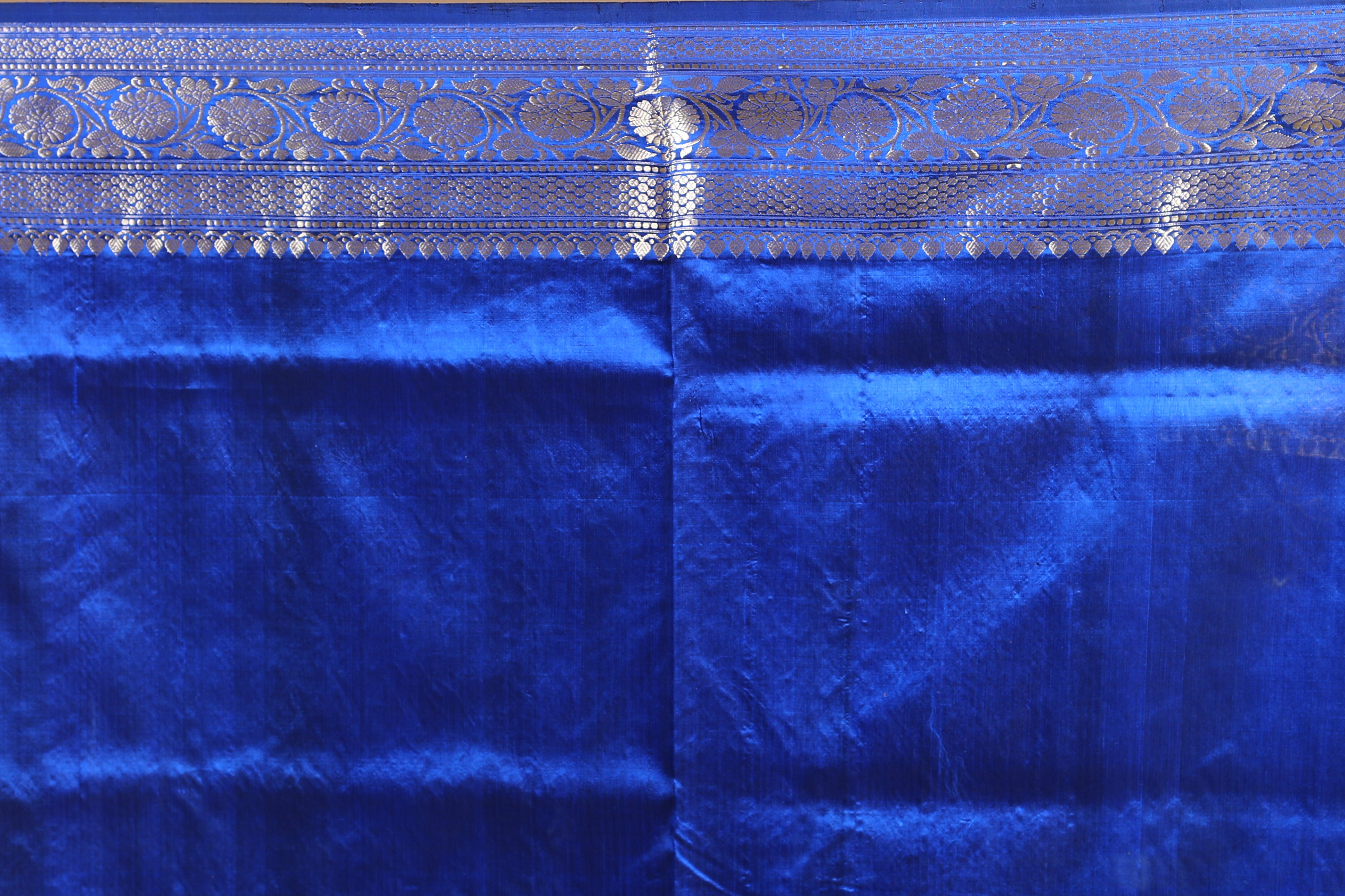 Royal Blue Pure Katan Silk Saree