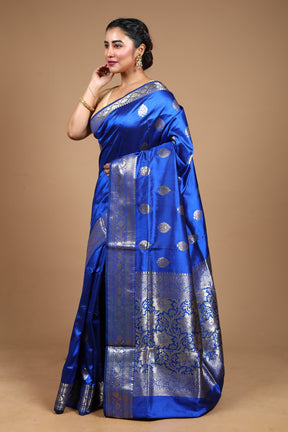 Royal Blue Pure Katan Silk Saree