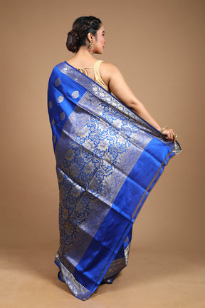 Royal Blue Pure Katan Silk Saree