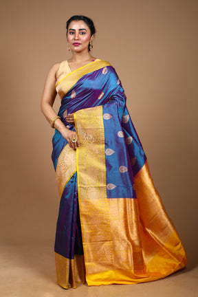 Blue Pure Katan Silk Saree