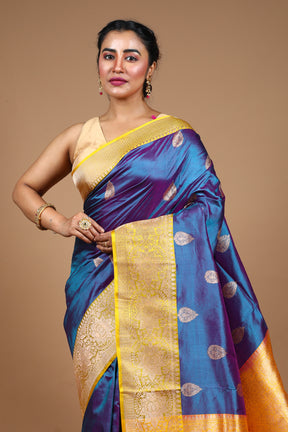 Blue Pure Katan Silk Saree