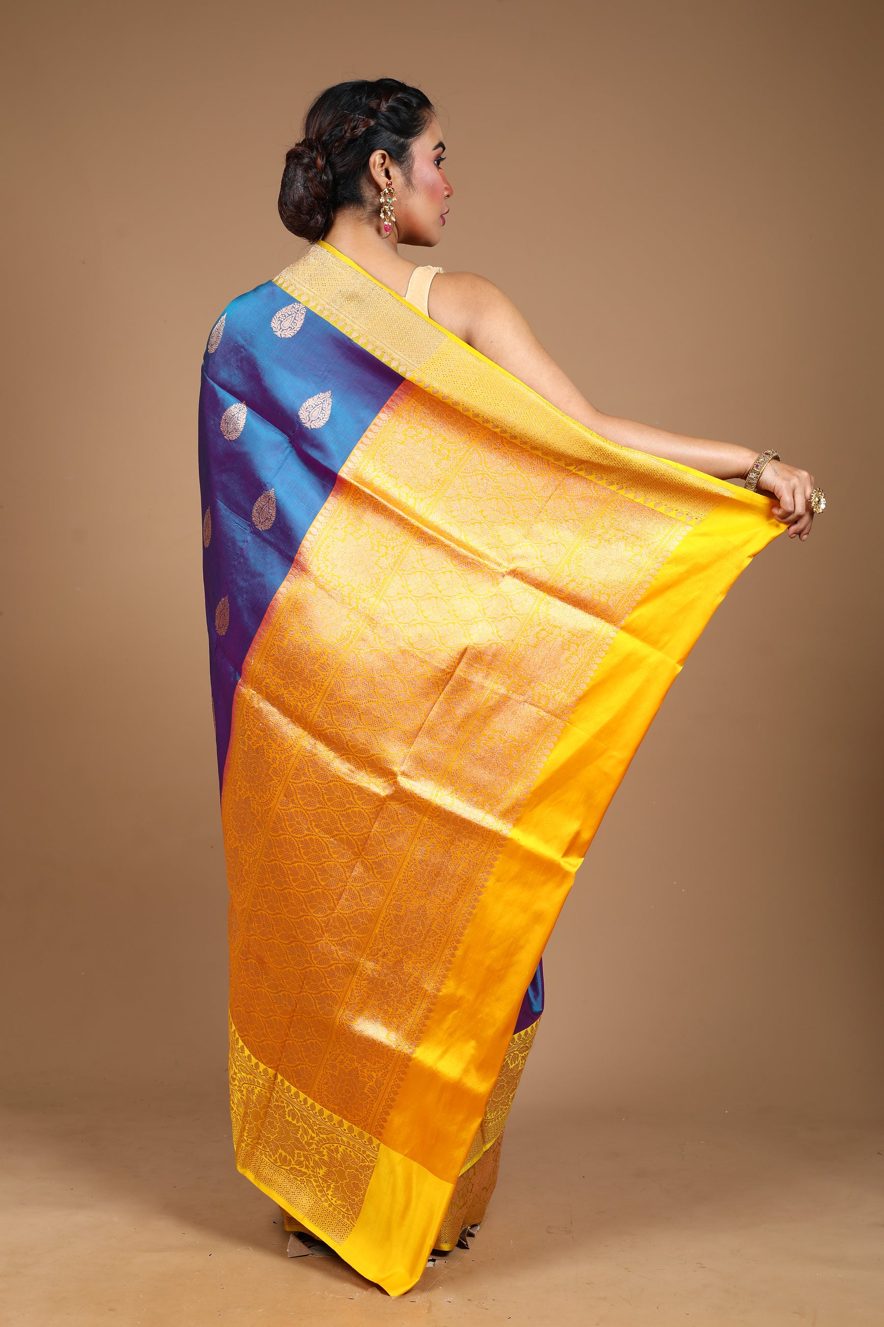Blue Pure Katan Silk Saree