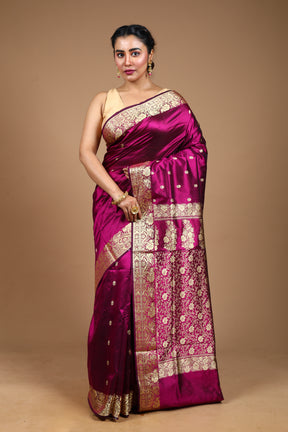 Magenta Pure Katan Silk Saree