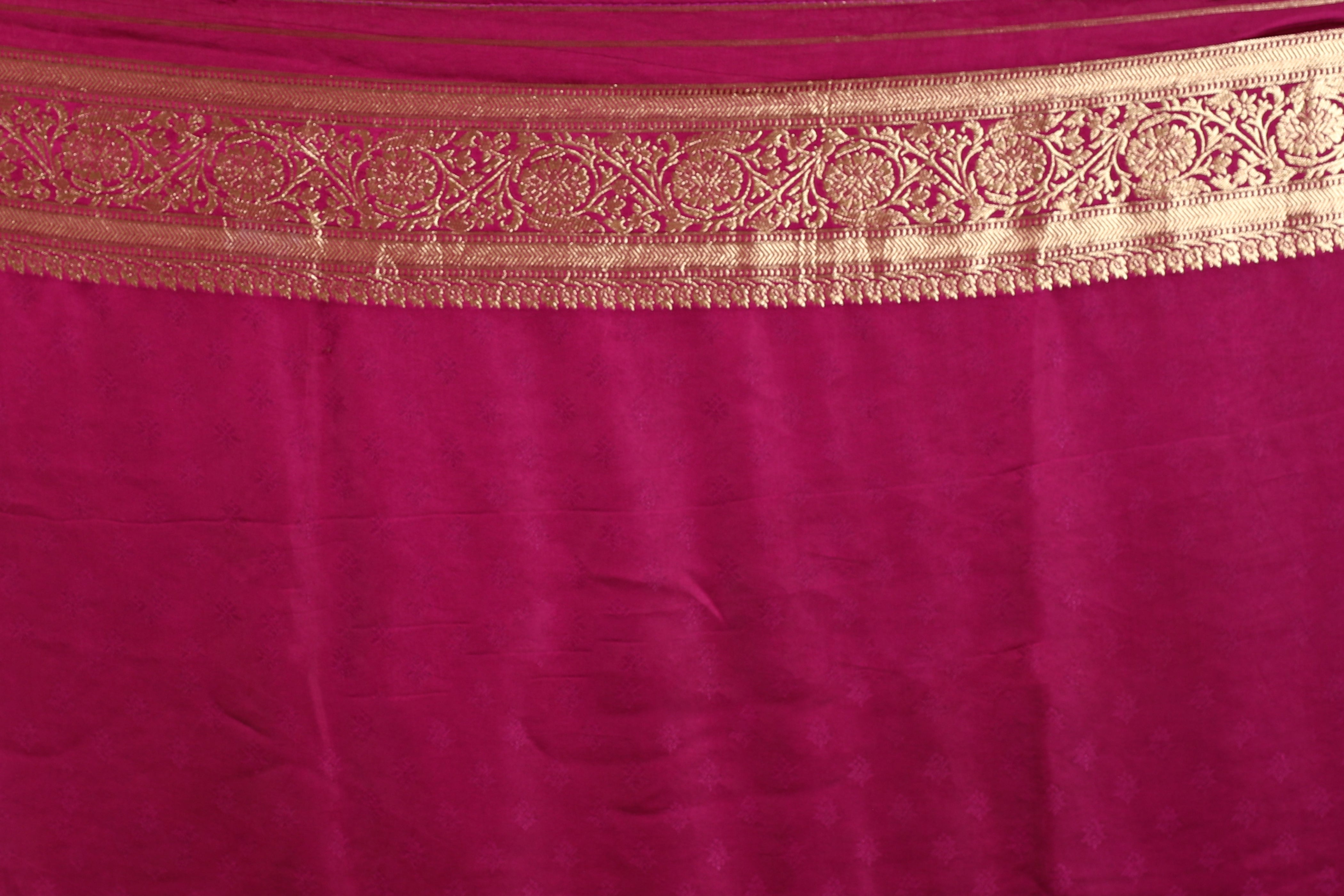 Magenta Blended Satin Silk Saree