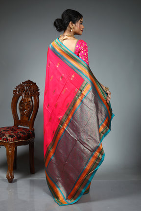 Pink Blended Katan Silk Saree