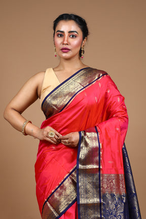 Pink Blended Kanjivaram Silk Saree