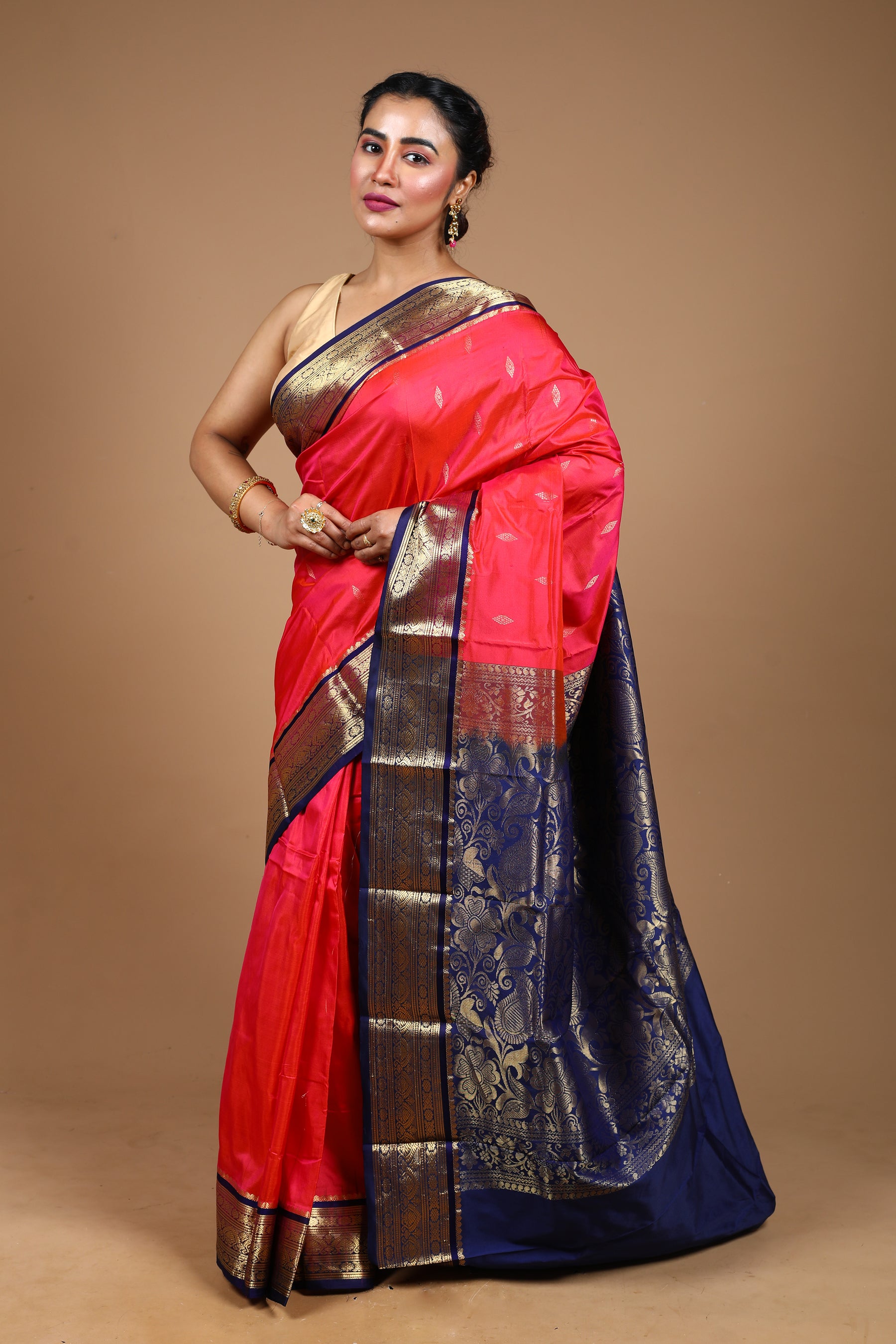 Pink Blended Kanjivaram Silk Saree