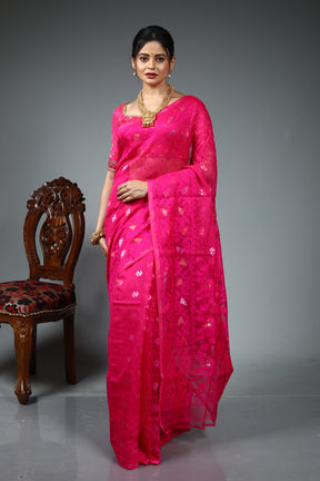 Pink Blended Jamdani Saree