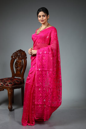 Pink Blended Jamdani Saree