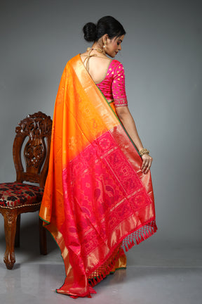 Orange Blended Silk Saree