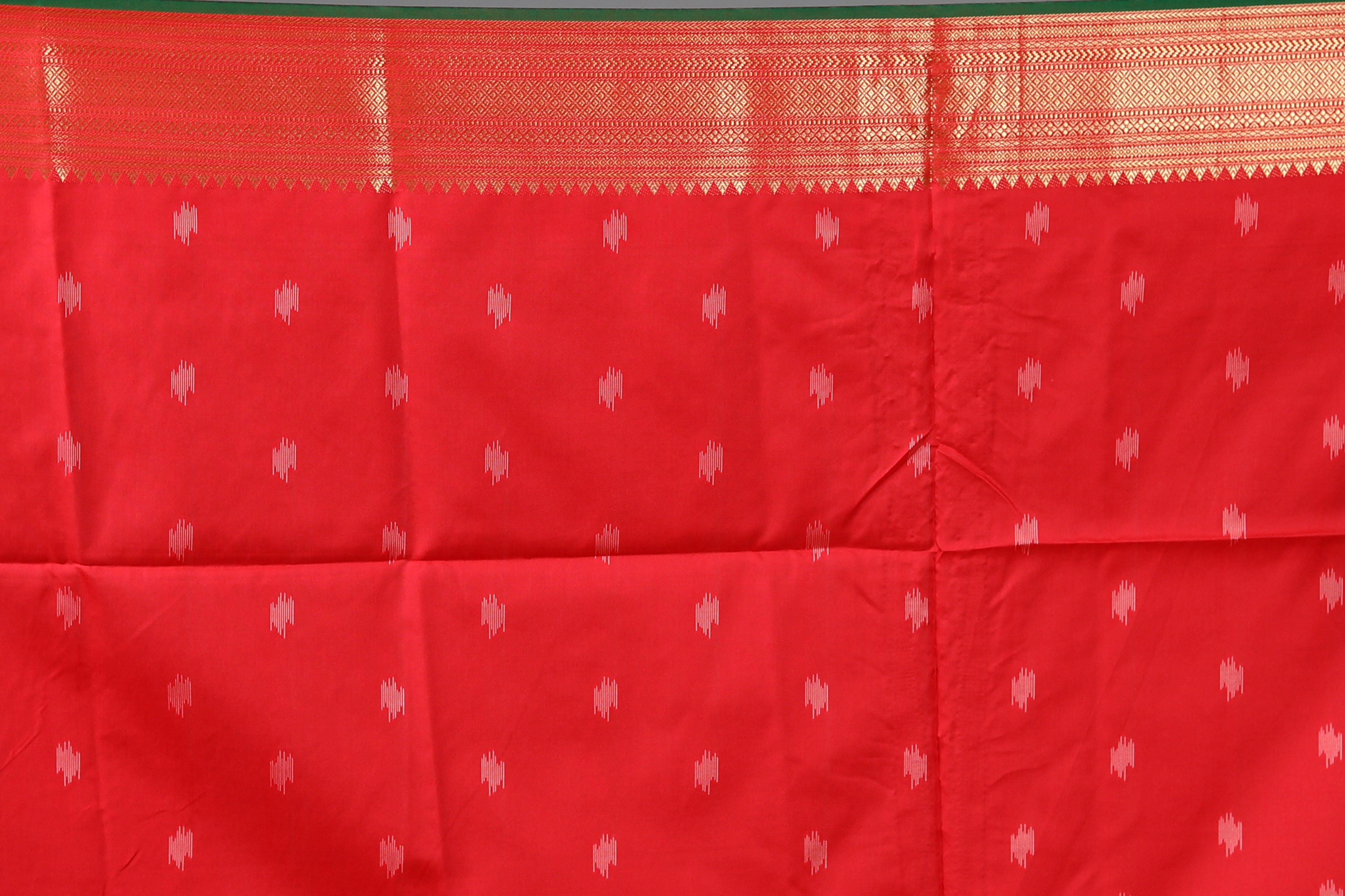 Orange Blended Ikkat Silk Saree