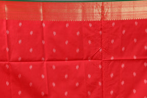 Orange Blended Ikkat Silk Saree
