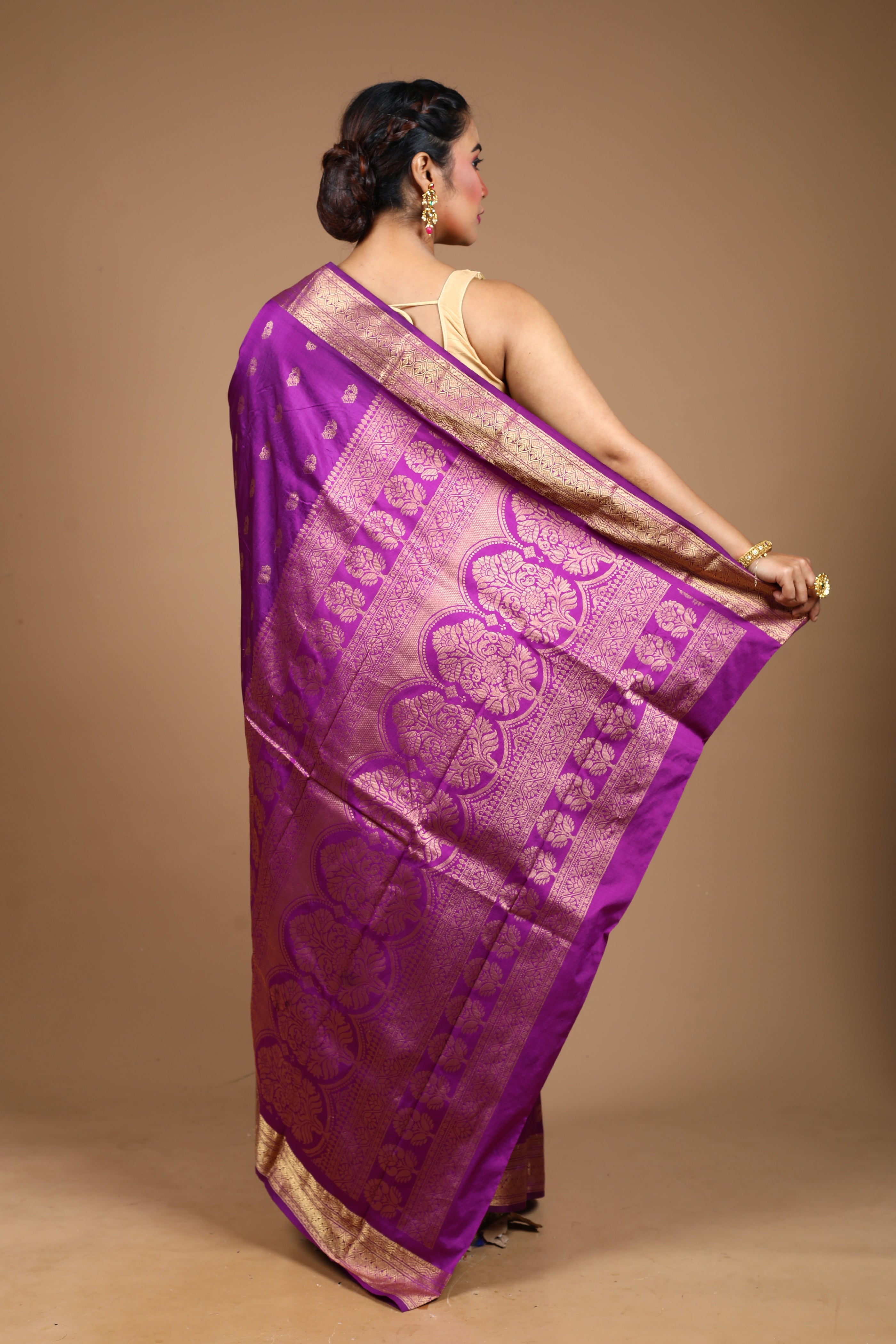 Violet Pure Kanjivaram Silk Saree
