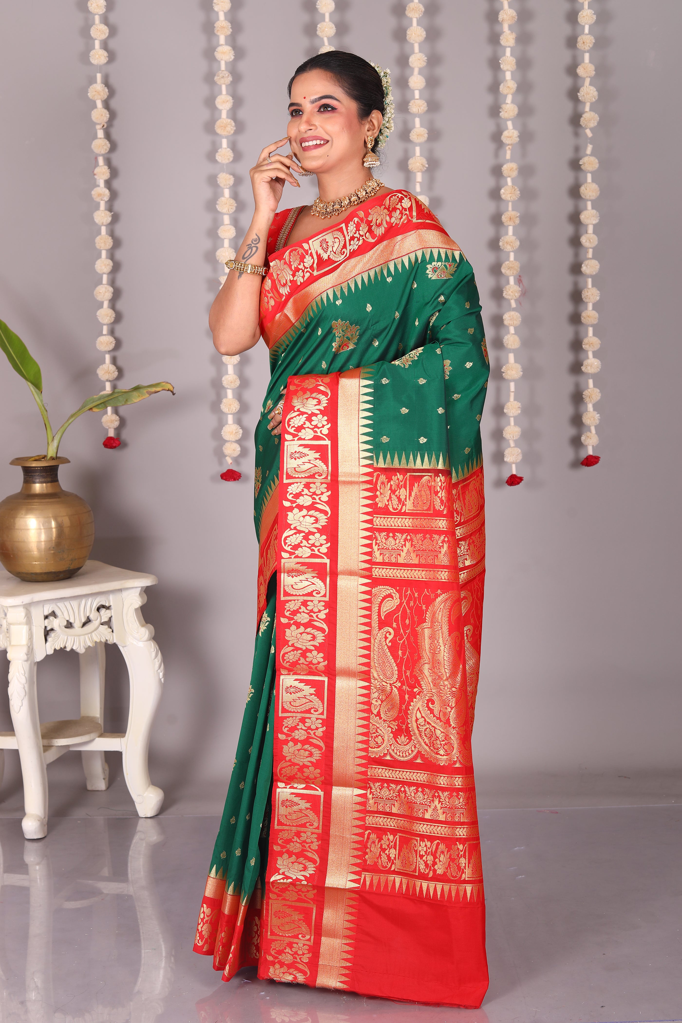 Green Blended Kanjivaram Silk Saree - Keya Seth Exclusive