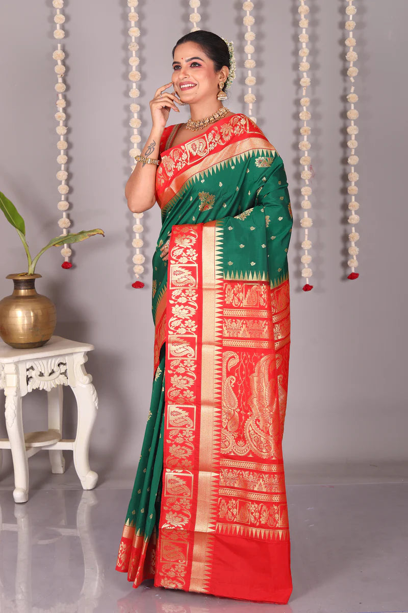 Green Blended Kanjivaram Silk Saree - Keya Seth Exclusive