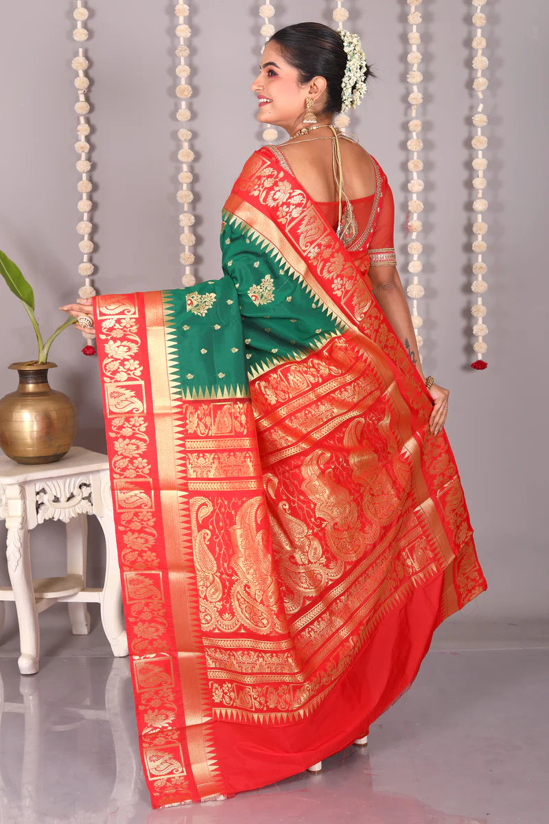 Green Blended Kanjivaram Silk Saree - Keya Seth Exclusive