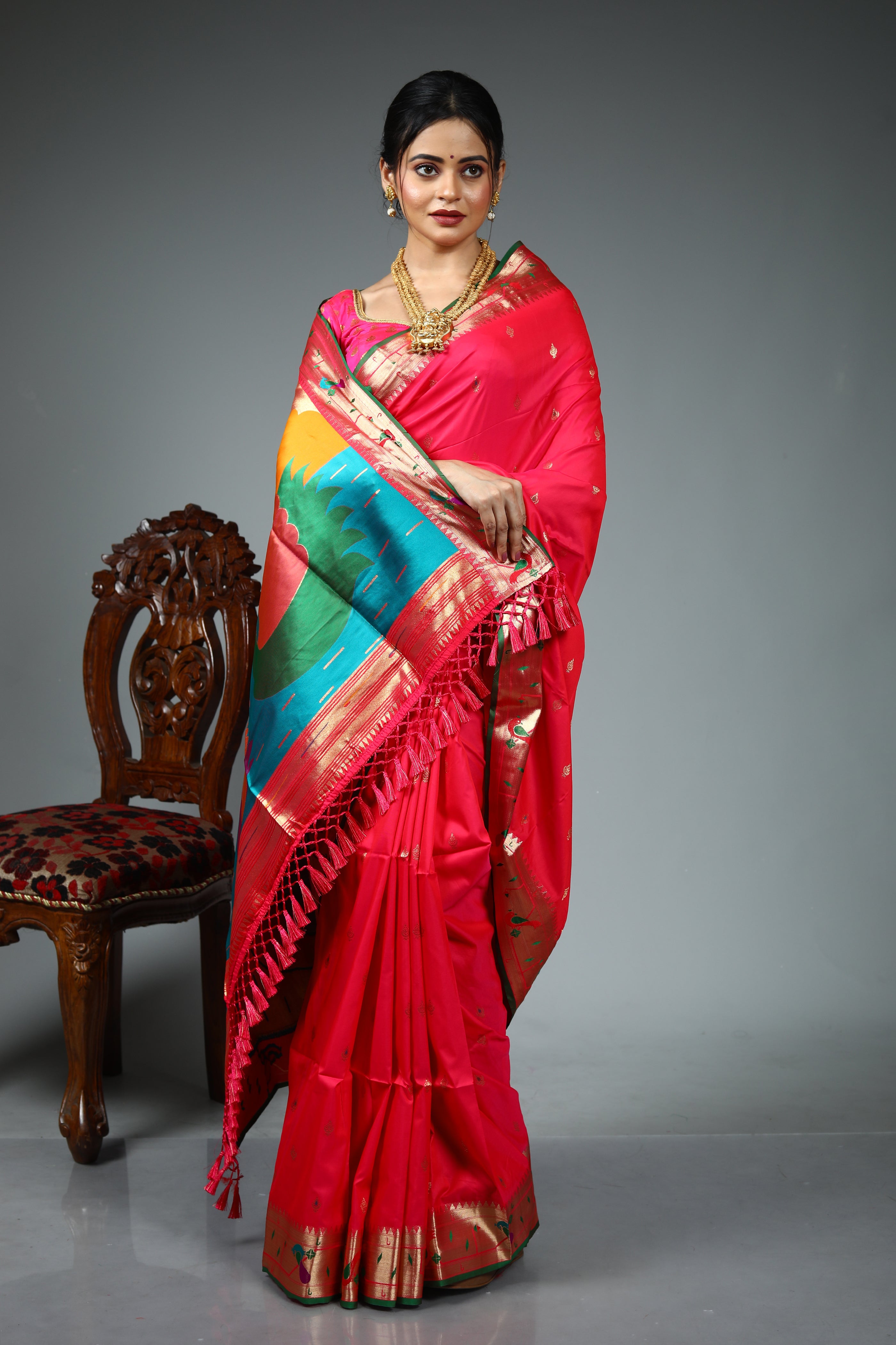 Pink Blended Paithani Silk Saree