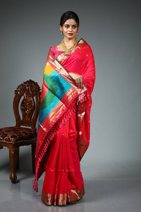 Pink Blended Paithani Silk Saree