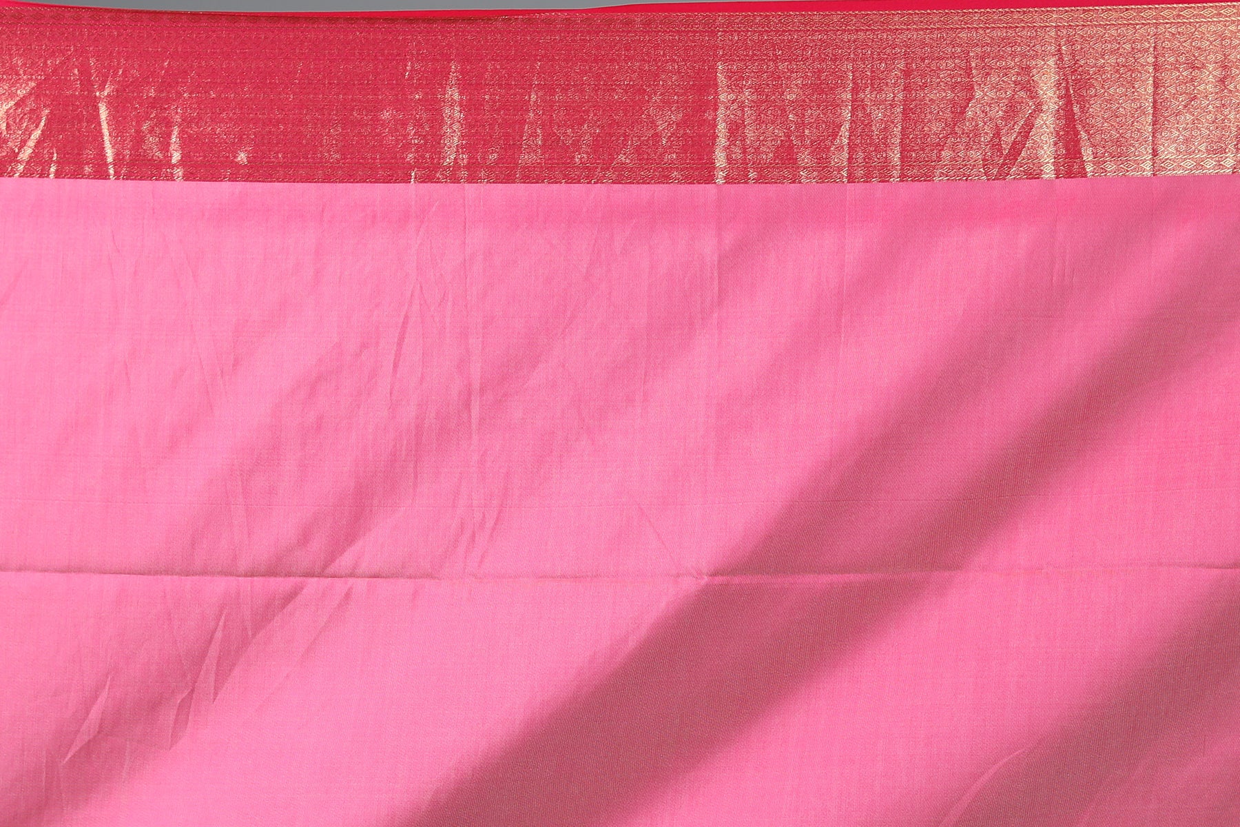 White and Pink Blended Silk Saree