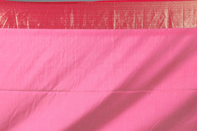 White and Pink Blended Silk Saree
