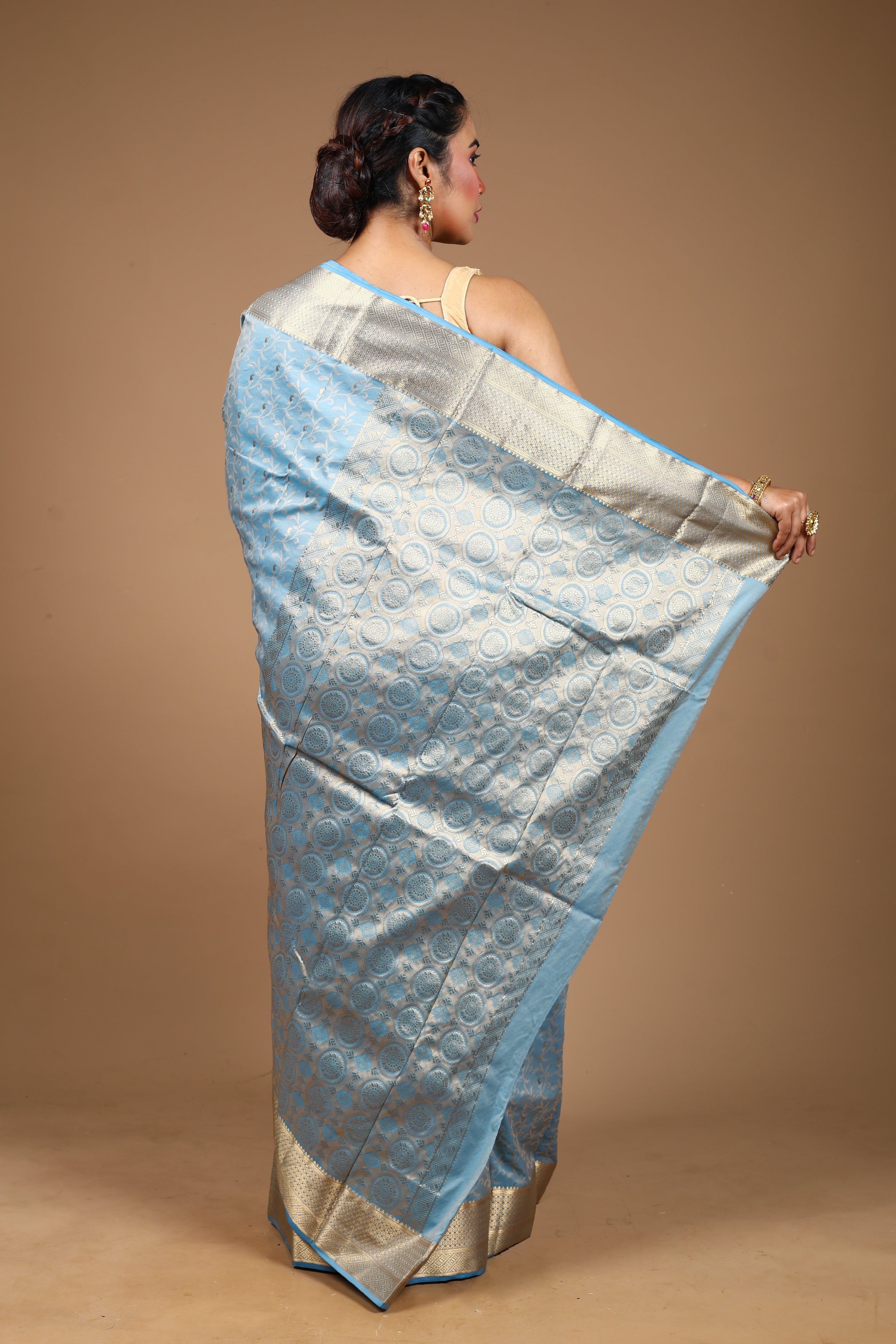 Light Blue Pure Kanjivaram Silk Saree