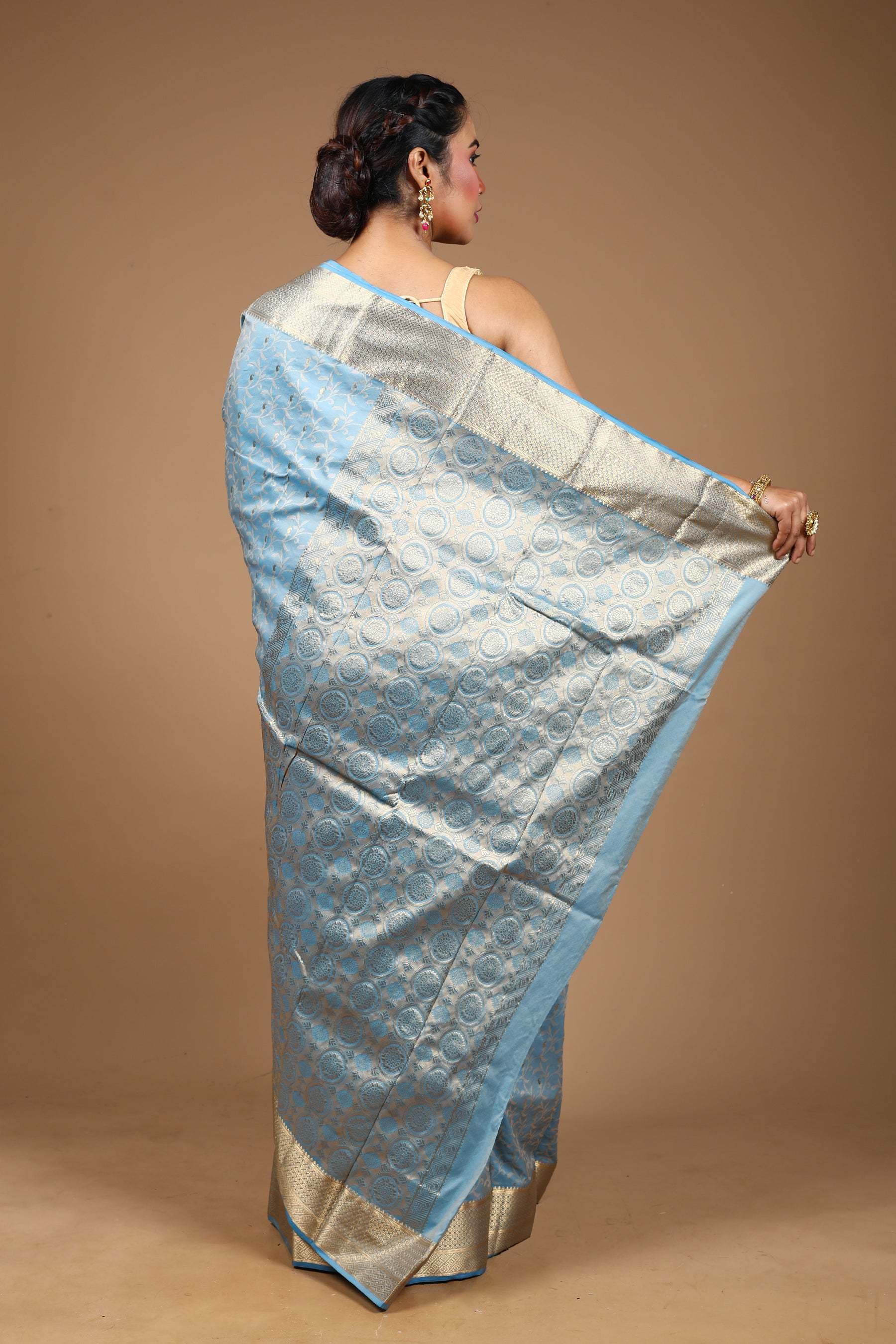 Light Blue Pure Kanjivaram Silk Saree