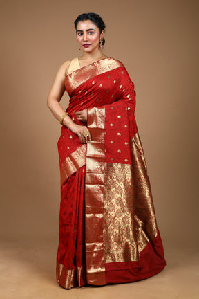Maroon Pure Kanjivaram Silk Saree