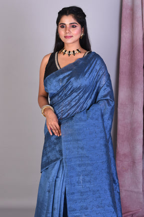 Deep Blue Blended Art Silk Saree with Sequence Work - Keya Seth Exclusive