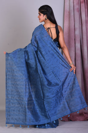 Deep Blue Blended Art Silk Saree with Sequence Work - Keya Seth Exclusive