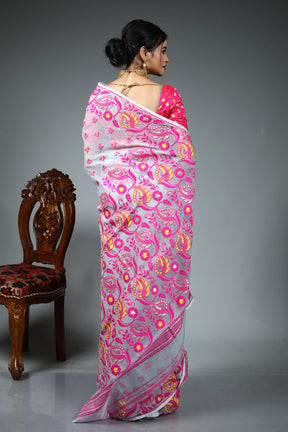 Grey Blended Jamdani Saree