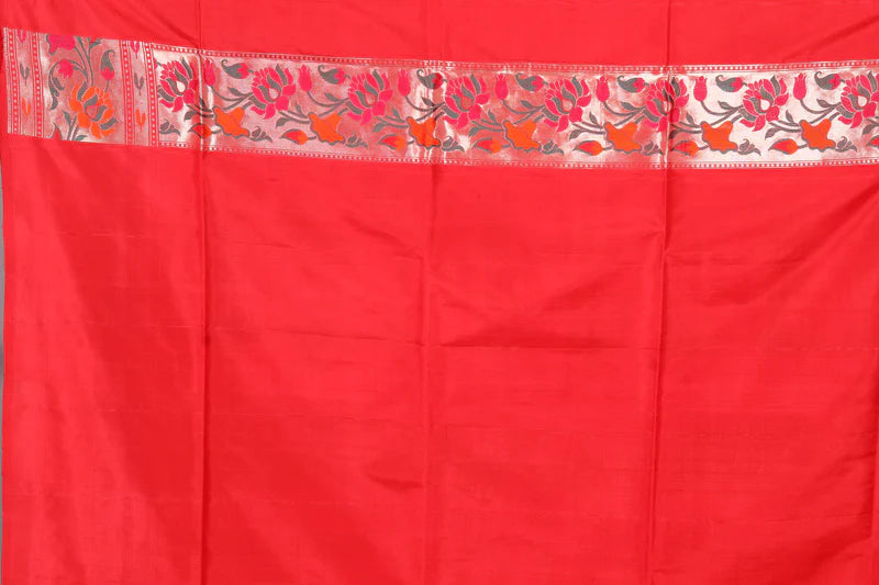 Red Pure Katan Silk Saree - Keya Seth Exclusive