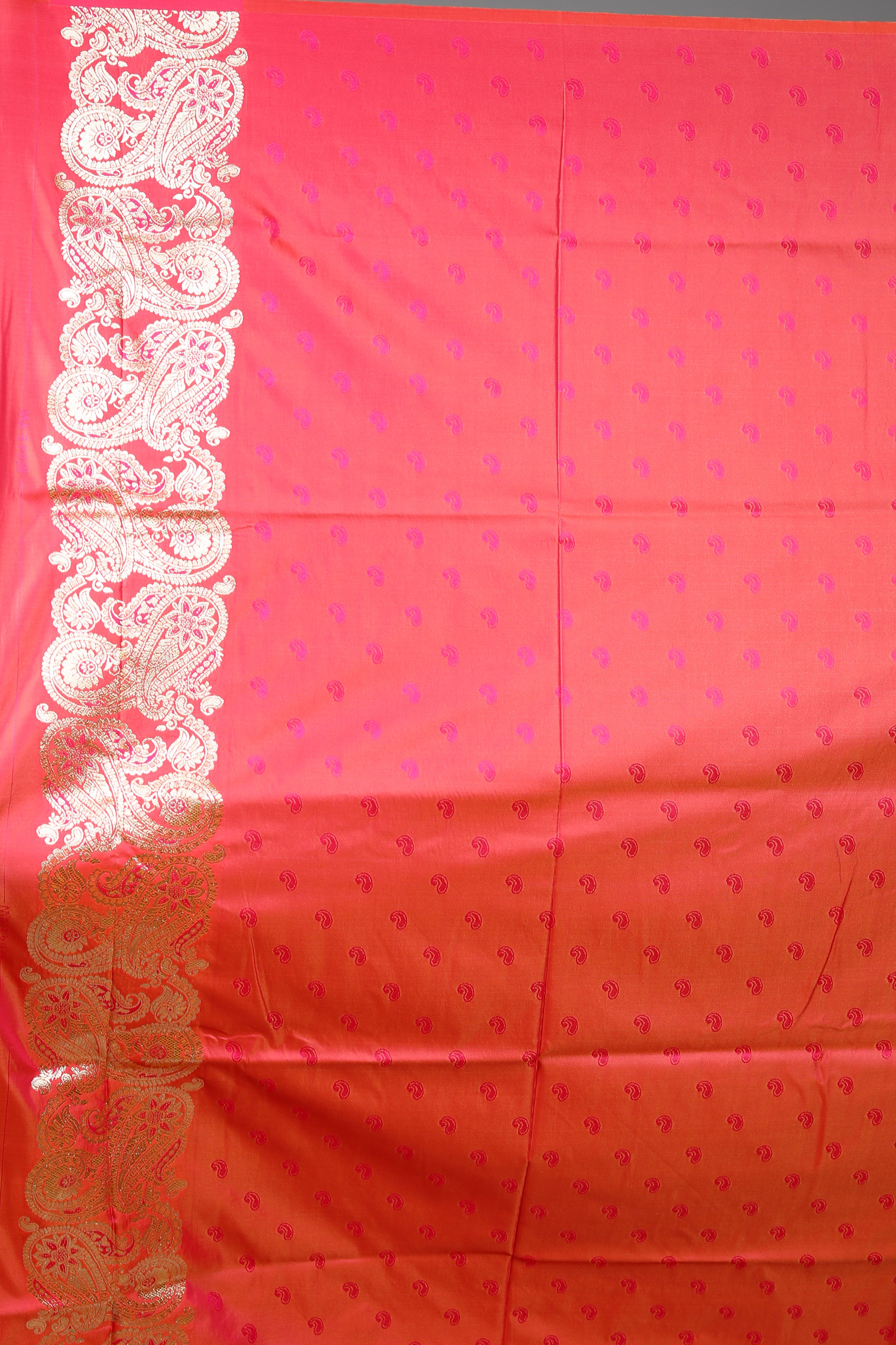 Peach Blended Satin Silk Saree